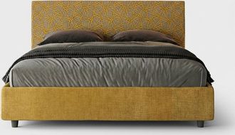 Itamoby Cama Matrimonio Tela 160x190 Contenedor Moderno Arla Norris Era Color: Amarillo - Versi&oacute;n: Con Caja De Almacenaje