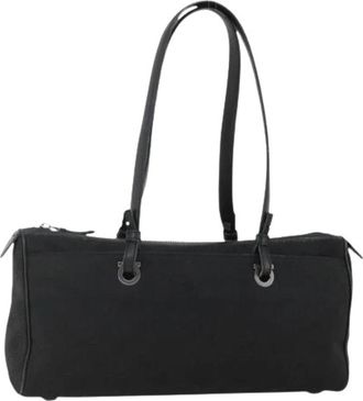Ferragamo Pre-owned Canvas Schoudertas - Dames - Vintage Schoudertas - Zwart - ONE Size - Leer - Vintage