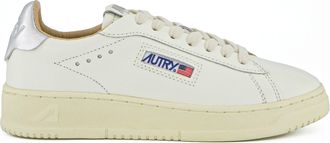 Autry Womens Dallas Leather Sneakers Silver Heel Tab