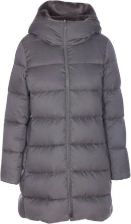 Herno Jassen, Dames, Grijs, XS, Polyester, A-Shape Donsjas