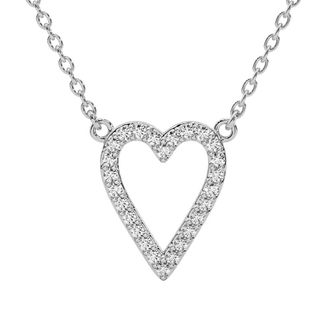 Pompeii3 1/5Ct Diamond Heart Pendant 14k Gold 18 Necklace Lab Grown 1/2