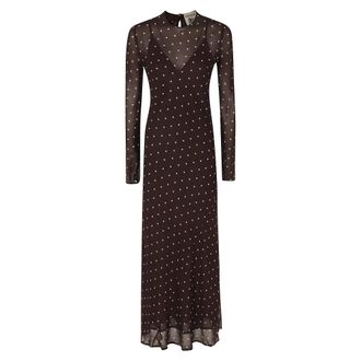 Semicouture Connie Jurk - Dames - Maxi kleedjes - Bruin - L - Kleedjes