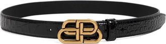 Balenciaga BB Dunne Riem - Dames - Riemen - Zwart - 80 CM - Leer - Accessoires