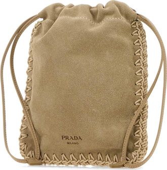 Prada Womens Cellulare Mini Bag Beige Calf