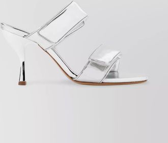 Gia Borghini metallic leather double strap sandals