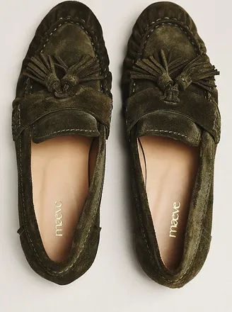 Maeve Tassel Suede Loafers