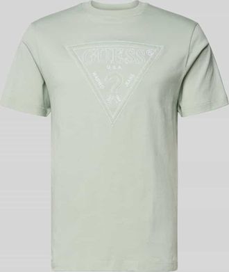 Guess T-Shirt mit Logo und Rundhalsausschnitt in Mint, Gr&ouml;&szlig;e XXL
