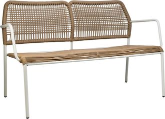 Global Interiors Design 2-Sitzer Gartenbank Twist - Weiss/Natural