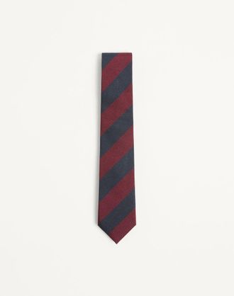 Valentino Garavani Valentie Jacquard Regimental Silk Tie