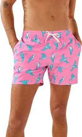 Chubbies the Toucan Do Its Swim Trunk Mens Pink Drawstring Waist DSGL641