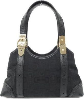 Gucci Pre-owned Shoulder Bags, female, Black, Size: ONE SIZE Pre-owned Canvas gucci-bags