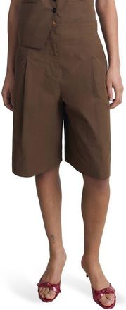 Mango Cotton Bermuda Shorts in Brown at Nordstrom, Size 4