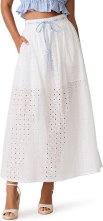 Steve Madden Zana Eyelet Maxi Skirt in Antique at Nordstrom, Size X-Small