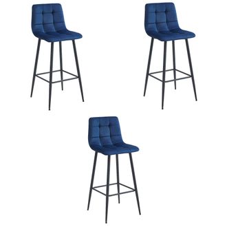 OEM Taburete Arceto - Terciopelo Azul Marino / Patas Negras X 3