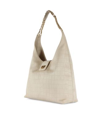 Elisabetta Franchi Womens Hobo Bag Suede Vanilla Shell: Polyester Shoulder