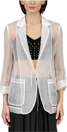 Forte_Forte My Jacket - Dames - Blazers - Wit - M - Leer - Jassen