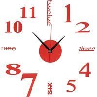 OEM Moderne Diy-digitaluhr-wandaufkleber Para Muebles Y Escritorio (rot) - Crezuo