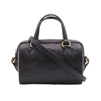 Gucci Pre-owned Handbags, female, Black, Size: ONE SIZE Pre-owned Boston bag