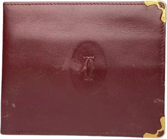 Cartier Pre-owned Leren Portemonnee - Dames - Vintage Accessoires - Rood - ONE Size - Leer - Vintage