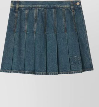 Burberry pleated denim mini skirt mid rise