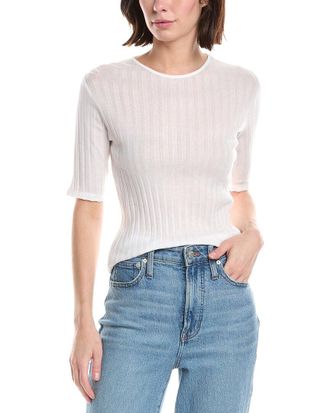Vince Ribbed Mock Neck Top