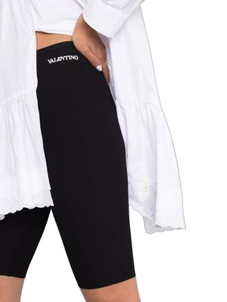 Valentino Logo-Embroidered Cycling Shorts - Black