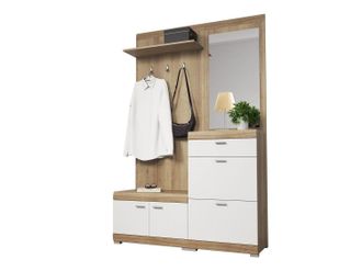 Mirjan24 Mobilier1 - Conjunto De Recibidor Lima 103, 197x135x34cm, Espejo, Mdf, Aglomerado Laminado, Colocada
