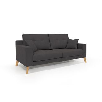 Divani.Store Danish Sof&aacute; Moderno De Tela Suave E Impermeable 186 Cm Negro