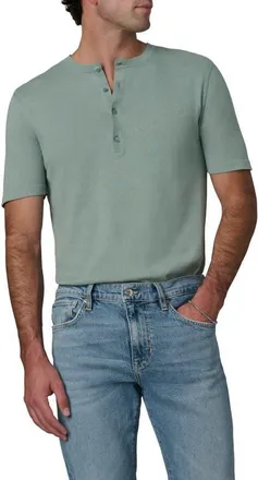 Joe's Short Sleeve Cotton Blend Henley in Green Milieu at Nordstrom, Size Xx-Large
