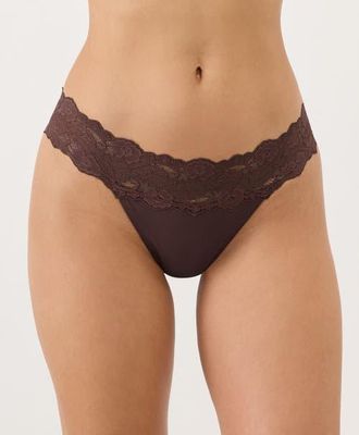Pact Lace Waist Thong 3-Pack Made With Organic Cotton in Rosewater at Nordstrom, Size Xx-Large