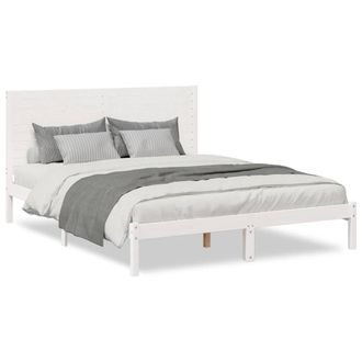 Berkfield Home Extra Long Bed Frame without Mattress White 140x220 cm Solid Wood