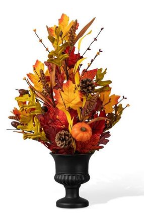 Glitzhome 24H Fall Maple Leaf Urn Table Tree in Orange at Nordstrom, Size Medium