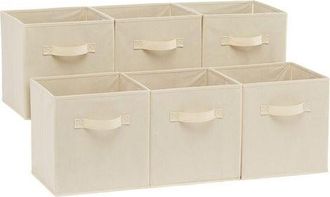 OEM Juego De 6 Cubos De Almacenamiento Plegables De Tela Con Asas, 26,6 X 26