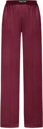 Tom Ford Womens Silk Trousers - Dark Red - Size Medium