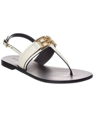 Bally Logo Positano Leather Flat Sandal