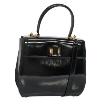 Ferragamo Tweedehands leren handtassen - Dames - Vintage Handtas - Zwart - ONE Size - Leer - Vintage