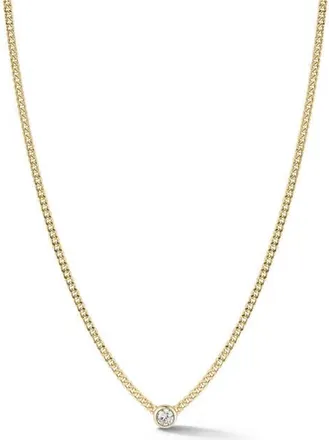 Glaze Jewelry Cubic ZIrconia Curb Chain Necklace in Gold at Nordstrom