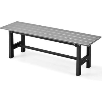Costway Costway Banco Exterior De 2 Plazas, Banco Jardin Exterior Estructura Metal Revestido De Pl&aacute;stico, 120 X 36 X 40,5 Cm, Carga 300kg, Terraza Jardin Inte
