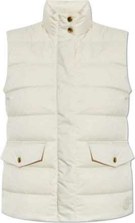 Moncler Gewatteerde vest Besset - Dames - Bodywarmers - Beige - L - Leer - Jassen