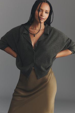 Pilcro The Alani Cashmere Mock-Neck Cardigan Sweater by Pilcro