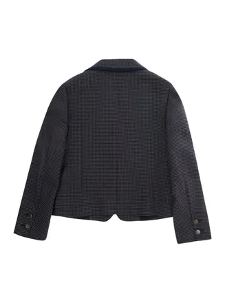 Emporio Armani Girls Jacket With Logo Patch, Blue Blazers