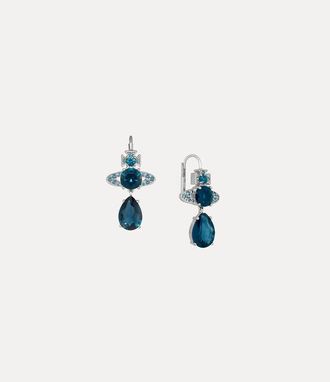 Vivienne Westwood Ismene Drop Earrings -Platinum-dark-blue-cz -Platinum-dark-blue-cz Women