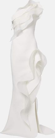 Maticevski Excitement ruffled one-shoulder gown