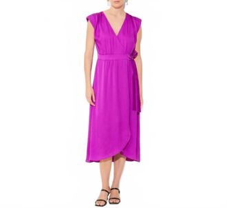 Suncoo Cesaria Midi Wrap Dress In Violet