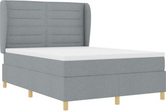 vidaXL Box Spring Bed with Mattress Dark Grey 90x190 cm Fabric vidaXL