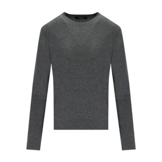 Max Mara Sicilia Crewneck Sweater - Dames - Ronde hals truien - Grijs - L - Wol - Truien & Vesten