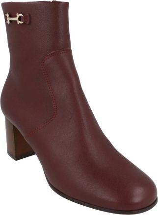 Ferragamo Womens Otello Leather Booties In Nebbiolo
