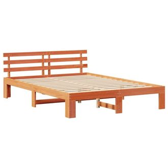 Berkfield Home Pine Wood Bed Frame Wax brown Solid wood 150 x 200 cm Bed Frame