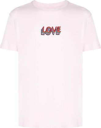 Viktor & Rolf Love-print cotton-blend T-shirt - men - Cotton/Rayon - S - Pink