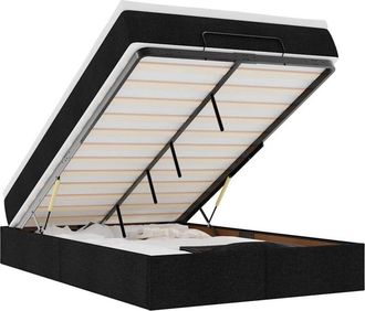 vidaXL Estructura Cama Otomana Colch&oacute;n Tela Negro 120x200cm Vidaxl